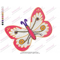 Colorful Butterfly Embroidery Design 02